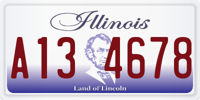 IL license plate A134678