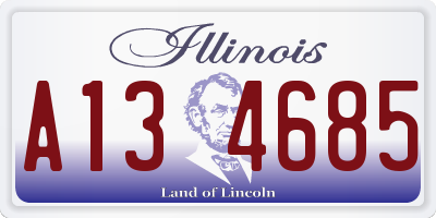 IL license plate A134685