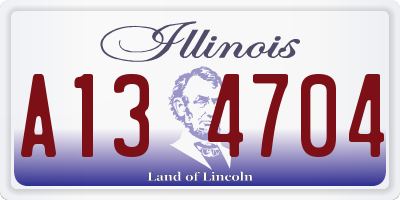 IL license plate A134704