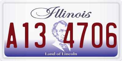 IL license plate A134706