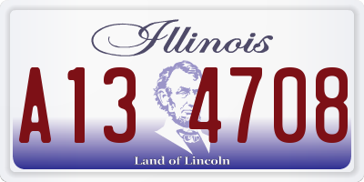 IL license plate A134708