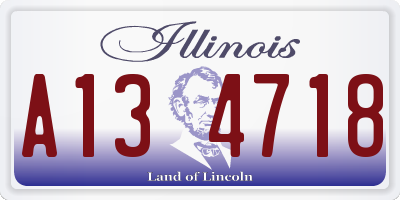 IL license plate A134718