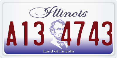 IL license plate A134743
