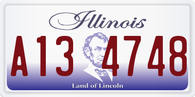 IL license plate A134748
