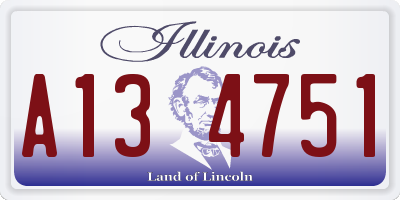 IL license plate A134751