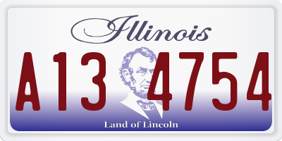 IL license plate A134754