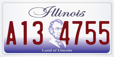 IL license plate A134755