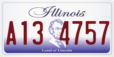 IL license plate A134757
