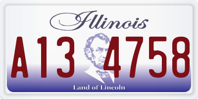 IL license plate A134758
