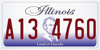 IL license plate A134760