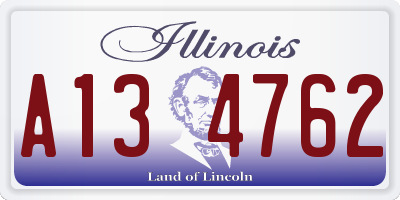 IL license plate A134762