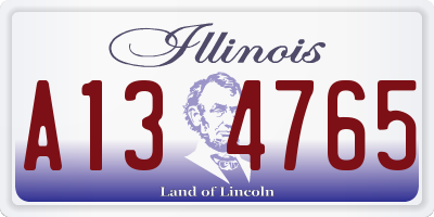 IL license plate A134765