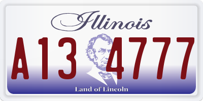 IL license plate A134777