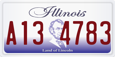 IL license plate A134783