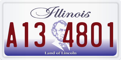 IL license plate A134801