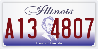 IL license plate A134807