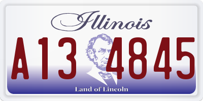 IL license plate A134845