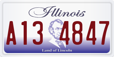 IL license plate A134847