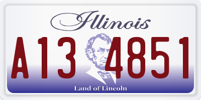 IL license plate A134851