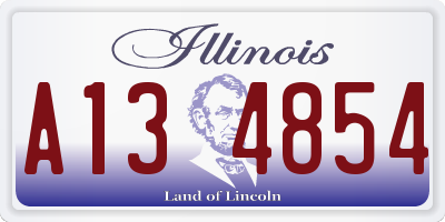 IL license plate A134854