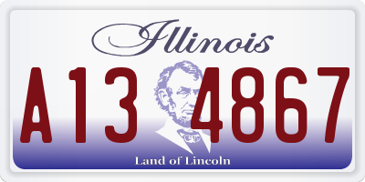 IL license plate A134867