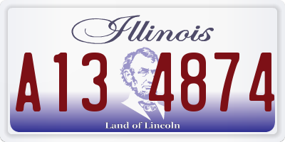IL license plate A134874