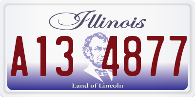 IL license plate A134877