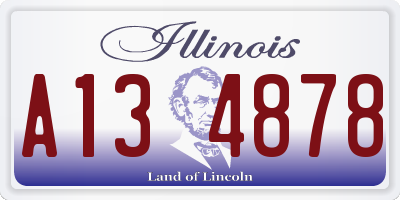 IL license plate A134878