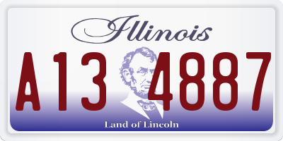 IL license plate A134887