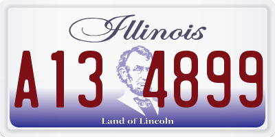 IL license plate A134899