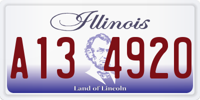 IL license plate A134920
