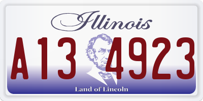 IL license plate A134923