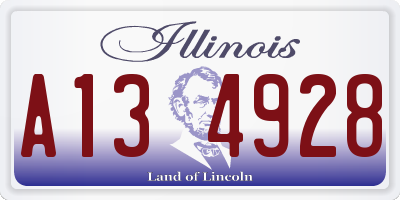 IL license plate A134928