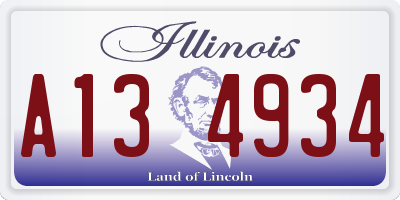 IL license plate A134934