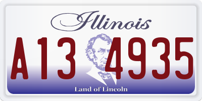 IL license plate A134935