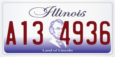 IL license plate A134936