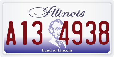 IL license plate A134938