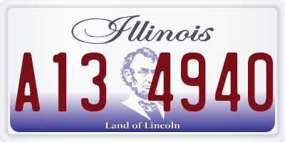 IL license plate A134940