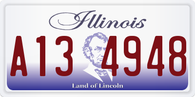 IL license plate A134948