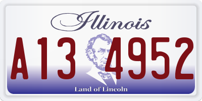 IL license plate A134952
