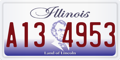 IL license plate A134953