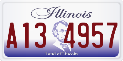 IL license plate A134957