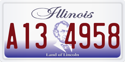 IL license plate A134958