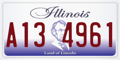 IL license plate A134961
