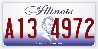 IL license plate A134972