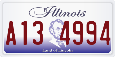 IL license plate A134994