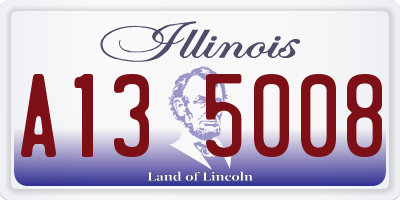 IL license plate A135008