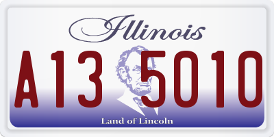IL license plate A135010