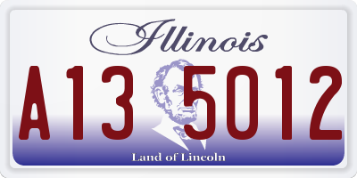IL license plate A135012