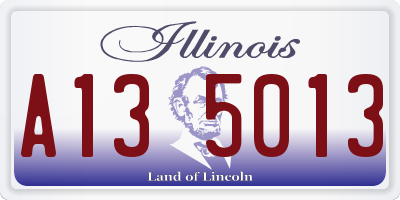 IL license plate A135013